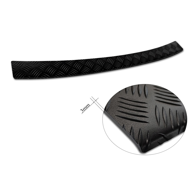 Matt Black Aluminum Rear bumper protector  Volvo V60 II 2018- incl. Cross Country & R-Design 'Riffled Plate'