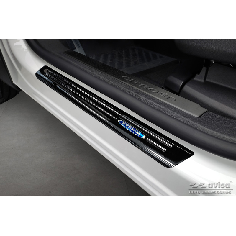 Black Inox door sill protectors  Citroën C5 Aircross 2018- Incl. Facelift 'Hybrid' - 4-pieces
