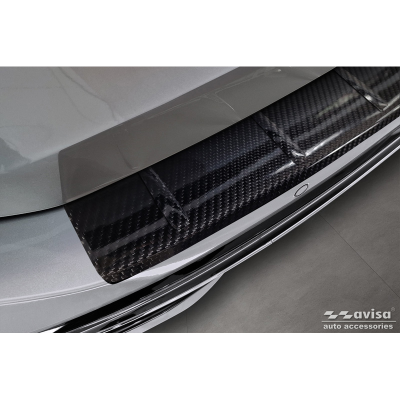 Echt 3D Carbon Achterbumperprotector  Volkswagen Passat (CJ5) incl. R-Line & Hybrid 2023- 'Ribs'
