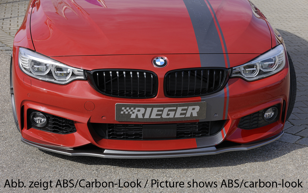 Voorspoiler BMW 4 Serie M Pakket F32 F33 F36 Rieger Glans Zwart