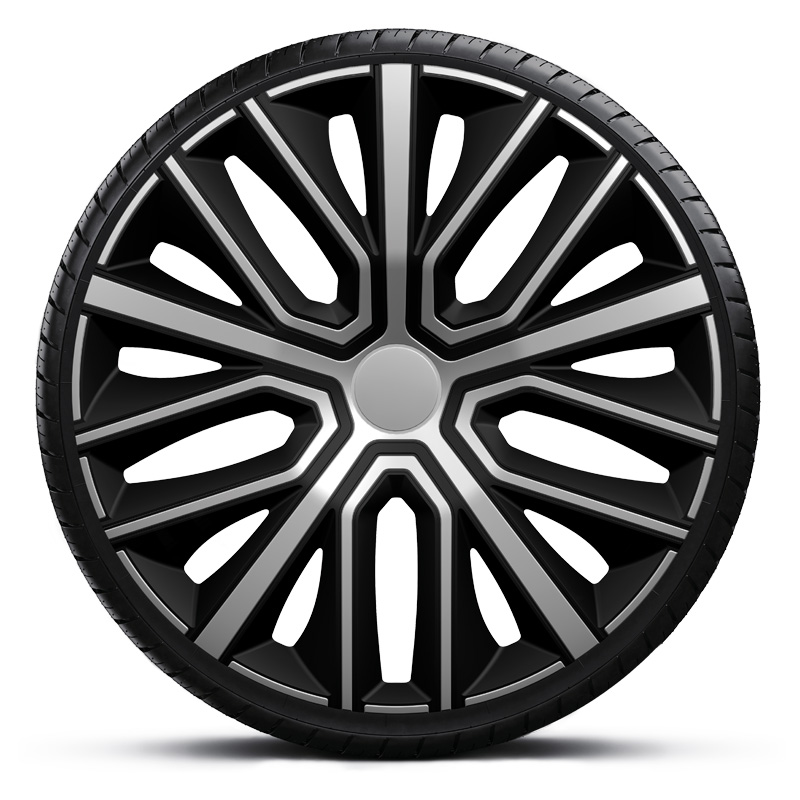 4-Delige Wieldoppenset Sinus 14-inch zilver/zwart
