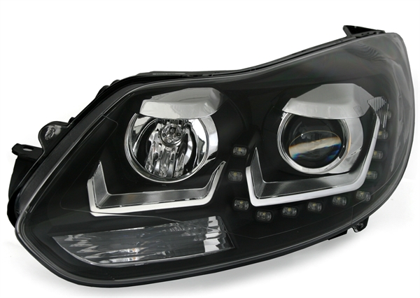 Koplampen Ford Focus MK4 11-14 LED Zwart
