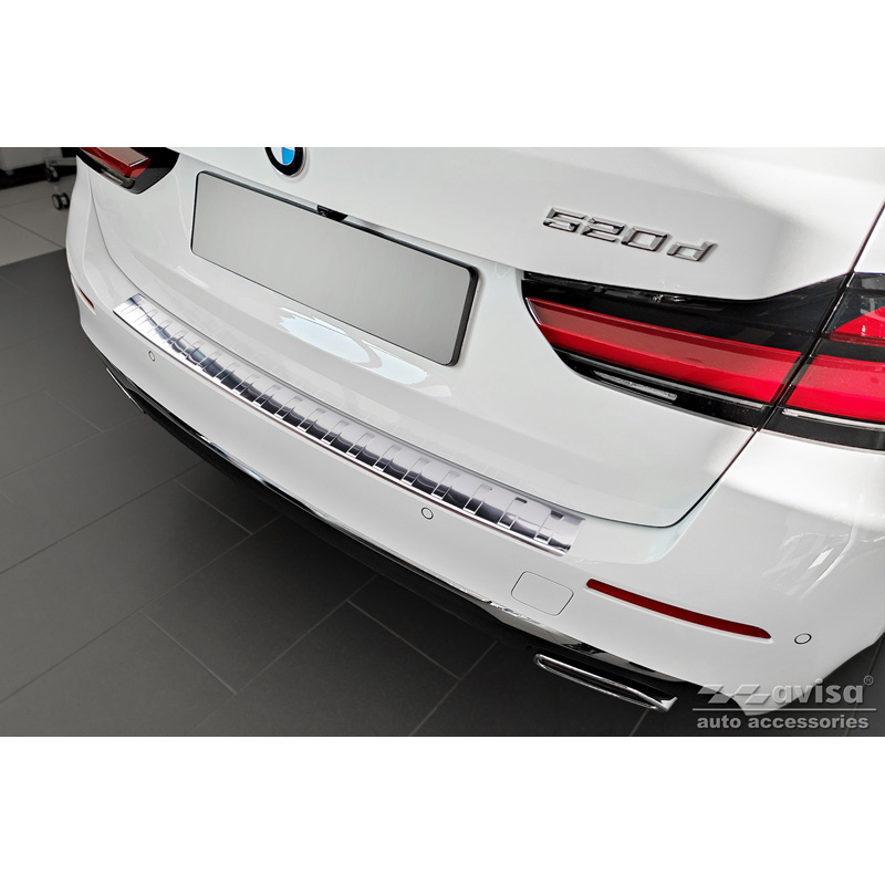 Stainless Steel Rear bumper protector  BMW 5-Series G31 Touring Facelift 2020-2024 excl. M-Sport 'Ribs'