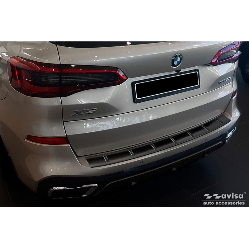 Black Stainless Steel Rear bumper protector  BMW X5 (G05) M-Sport 2018- 'STRONG EDITION'