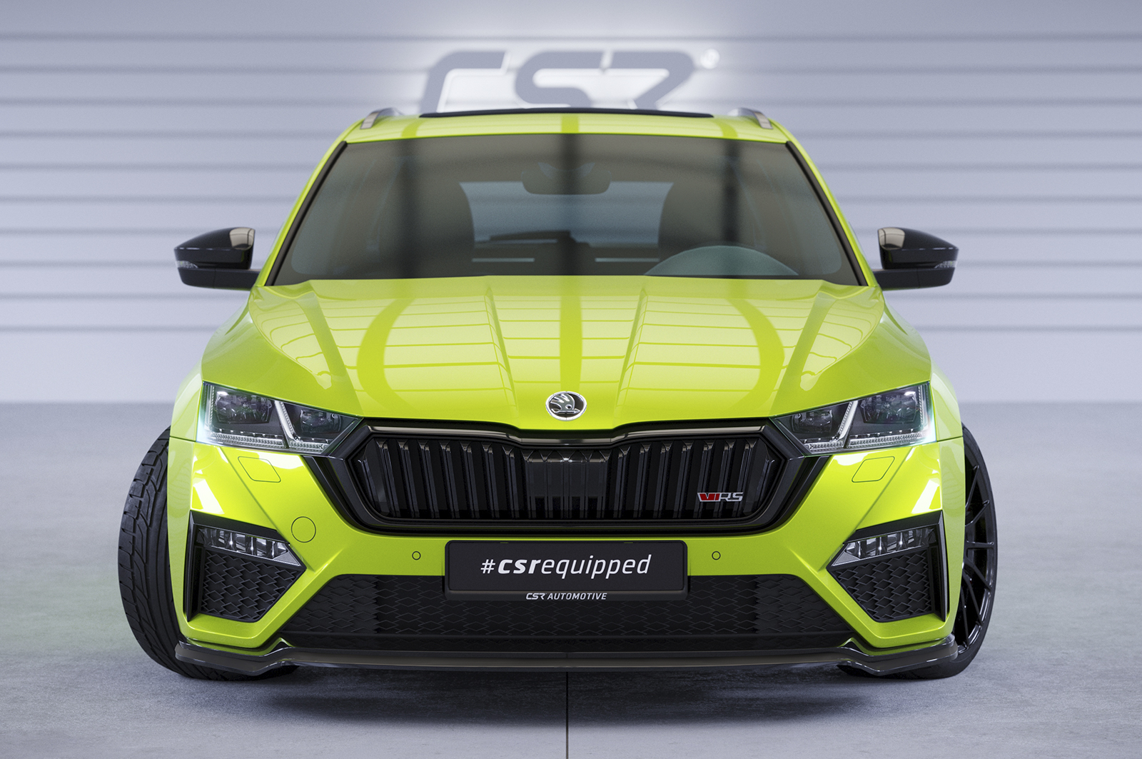 Voorspoiler Skoda Octavia 4 VRS CSR Glans Zwart