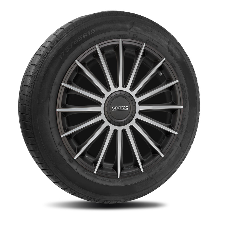 Sparco Wheel Covers Treviso - 16-inch - Black/Silver - Set of 4 pieces