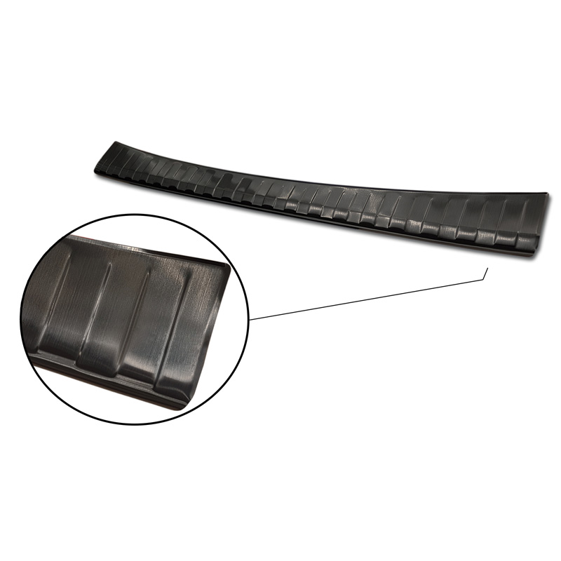Black Stainless Steel Rear bumper protector  Toyota Yaris IV Hatchback 5-doors 2020-2024 & Facelift 2024- excl. GR 'Ribs'
