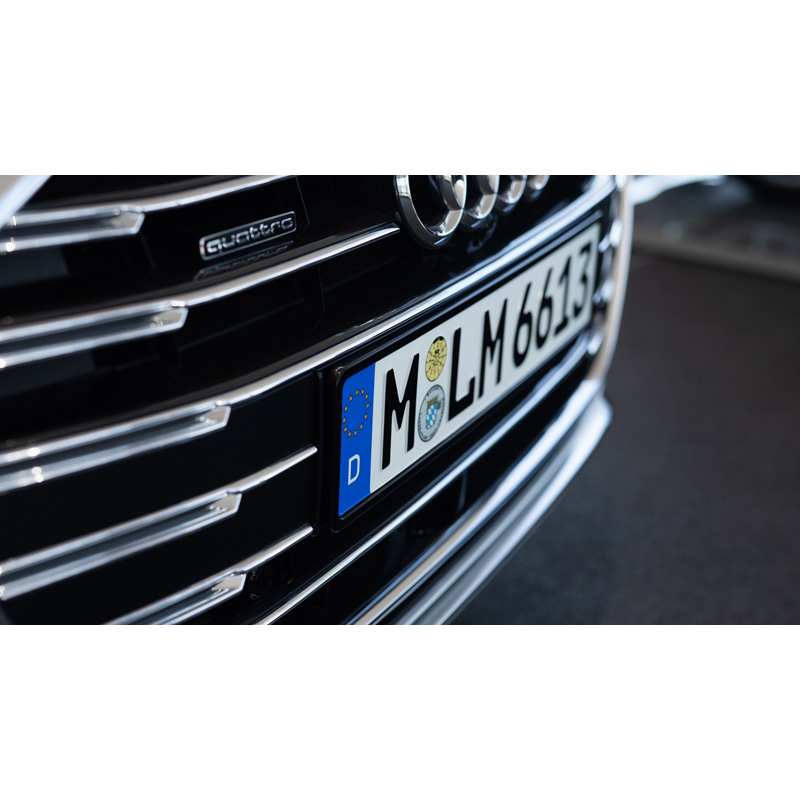 Set Premium Synthetic license plate holders 52,7x12,3cm - Type Mono - Black - 2 pieces