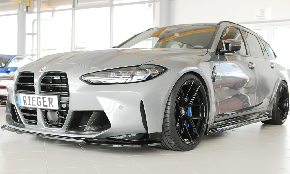 Voorspoiler BMW 3-series G80 M3 03.21-  glans zwart
