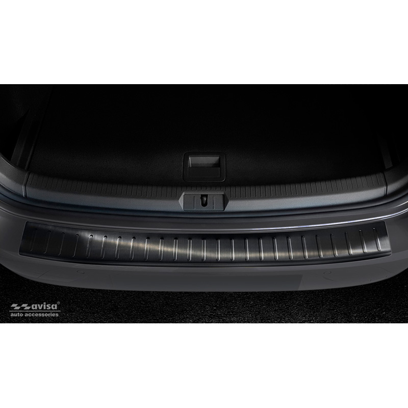 Black Stainless Steel Rear bumper protector  Volkswagen Golf VII Variant 2012-2017 'Ribs'