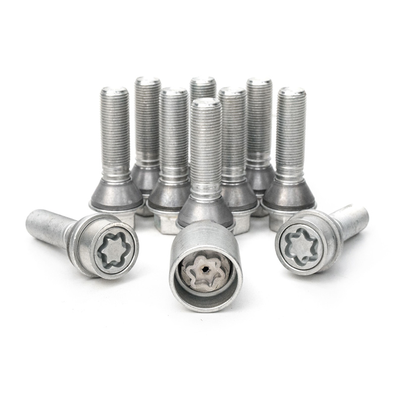 H&R Wheel bolt Set Taper-Head with movable cone M14x1.25 - Length 39mm - 10 pcs. (e.g.  BMW) - incl. wheel-locks