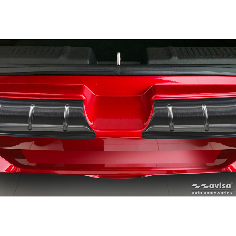 Black Stainless Steel Rear bumper protector  Suzuki Swift VI 2024- 'Ribs'