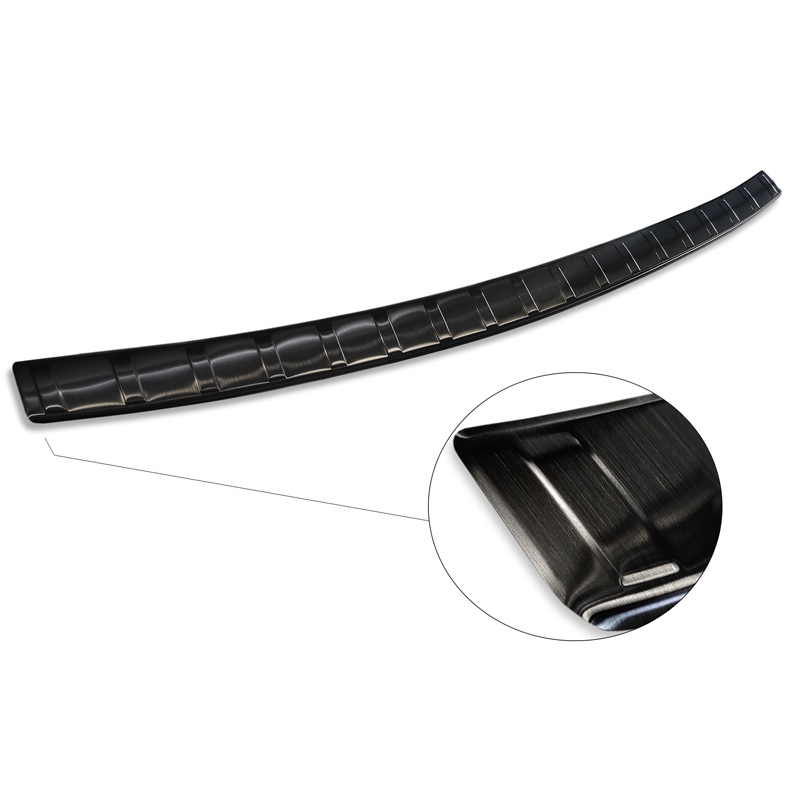 Black Stainless Steel Rear bumper protector  Volkswagen Caddy V 2020- 'Ribs'