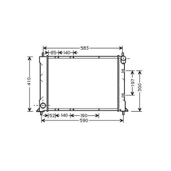 Radiator ROVER 25 99->> 522x400x25. 1.6I-16V 80 KW