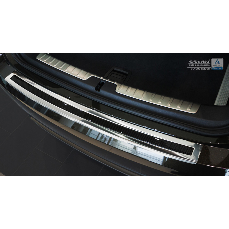 RVS Achterbumperprotector 'Deluxe'  BMW X6 F16 2014-2019 Chroom/Zwart Carbon excl. M-Pakket