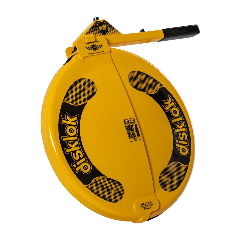 Disklok Steering Wheel Lock 'Gold Edition' - Size Medium - 39-44cm - Yellow - SCM MP-03 approved