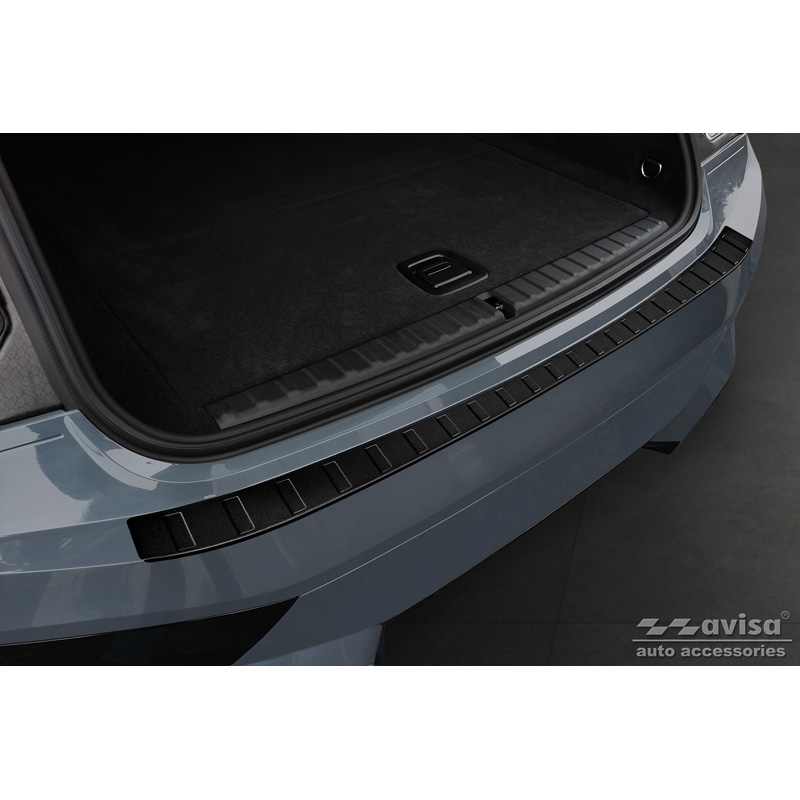 Matt Black Stainless Steel Rear bumper protector  BMW iX (I20) 2021- 'Ribs'
