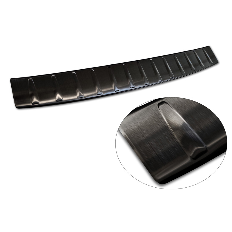 Black Stainless Steel Rear bumper protector  Mercedes EQS SUV (X296) 2022- 'Ribs'