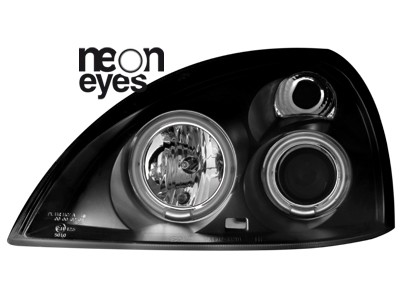 Koplampen Renault Clio 3 01-05 Angel eyes CCFL Zwart
