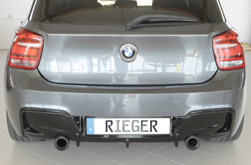 Achteraanzet Glossy Black Rieger BMW 1-Serie F20/F21 M-tech