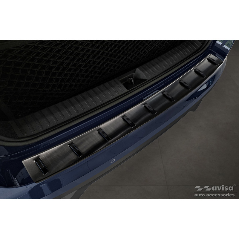 Black Stainless Steel Rear bumper protector  Skoda Kamiq 2019- 'STRONG EDITION'