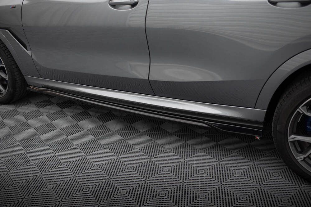 Zijskirts V.2 BMW X6 M-pakket G06 FL Maxton Glans Zwart