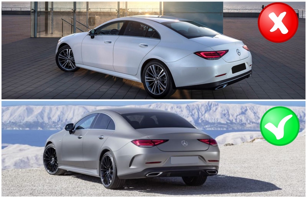 Diffuser Mercedes CLS C257 53 AMG Look Zwarte Sierstukken
