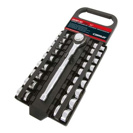 Dopsleutelset 19-delig 3/8'' en metrisch