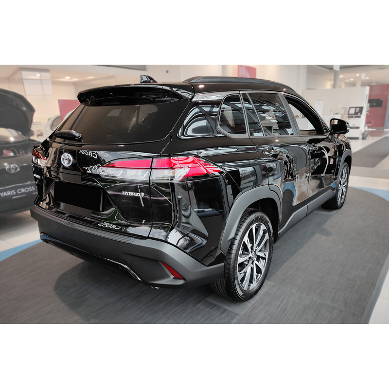 Matt Black Aluminum Rear bumper protector  Toyota Corolla Cross 2022- 'Riffled Plate'