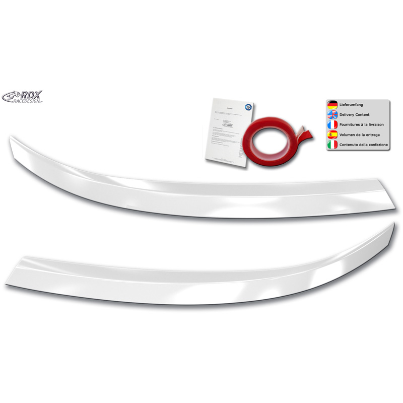 RDX Racedesign Head light spoilers  Volkswagen Transporter T6.1 2021- (ABS Gloss White)