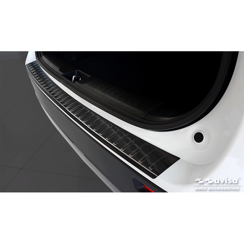 Black Stainless Steel Rear bumper protector  Suzuki Vitara II 2015-2018 & FL 2018- inkl. Hybrid 'Ribs'