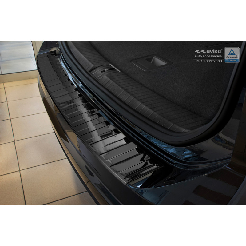 Black Mirror Stainless Steel Rear bumper protector  Volkswagen Touran III 2015- incl. R-Line 'Ribs'