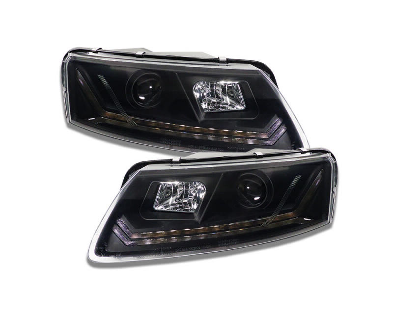 Koplampen Audi A6 4F 04-08 Tube Dynamic LED Zwart Halogeen