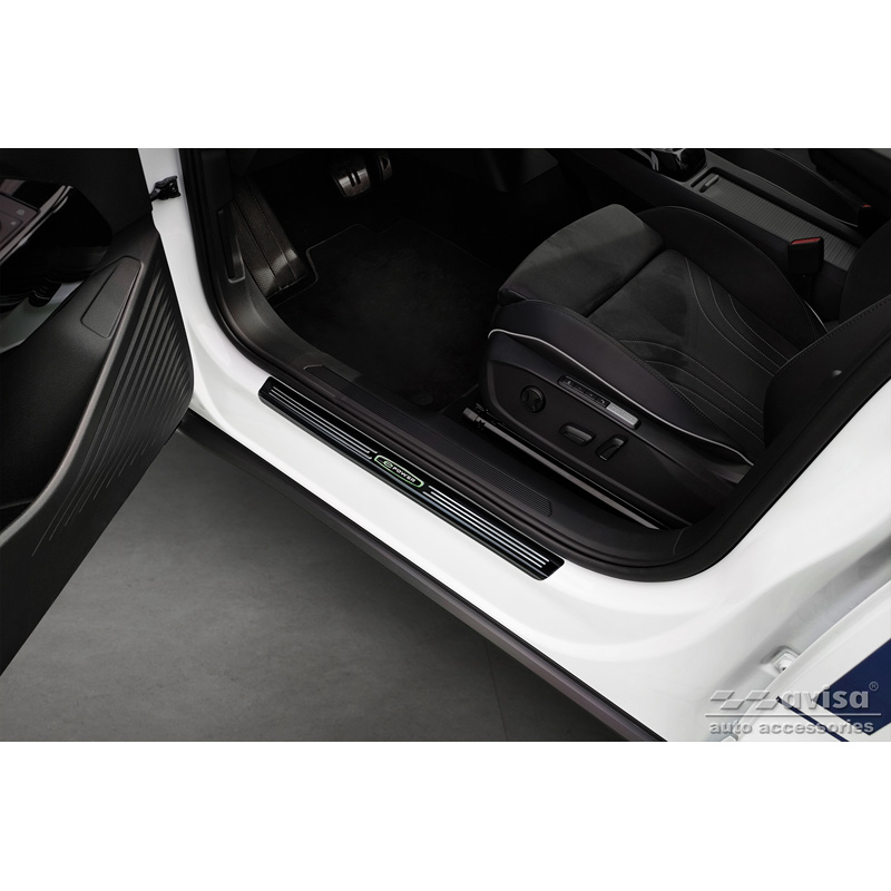 Black Inox door sill protectors  Volkswagen ID.5 2021- 'E-Power' - 4-pieces