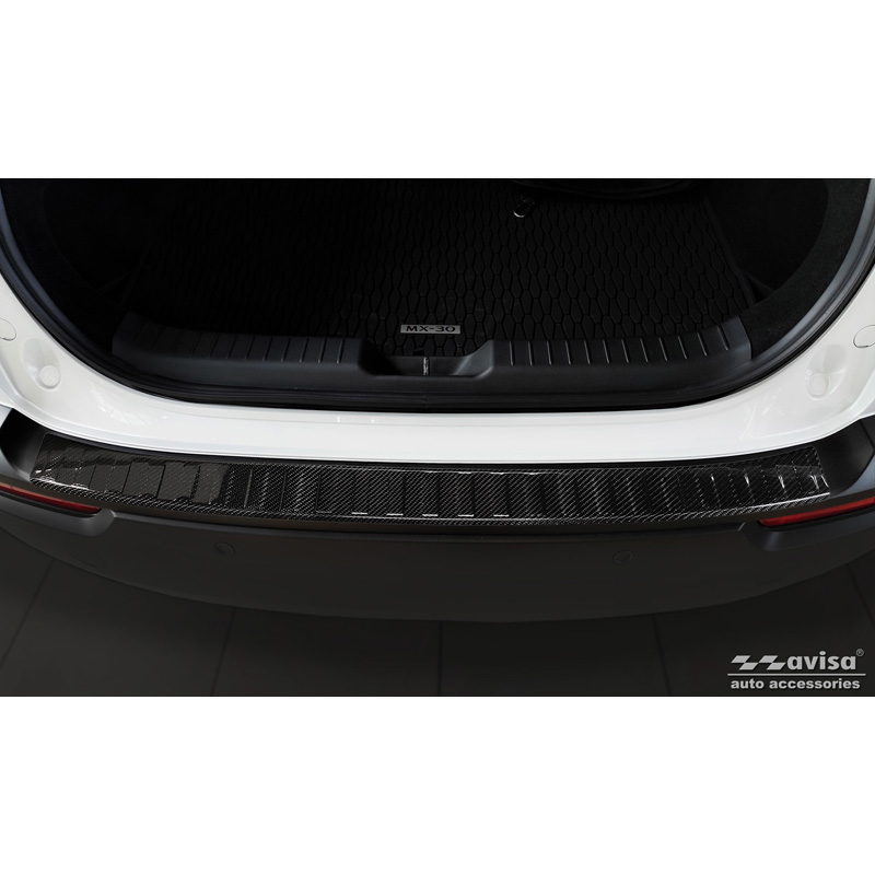 Echt 3D Carbon Achterbumperprotector  Mazda MX-30 2020- 'Ribs'
