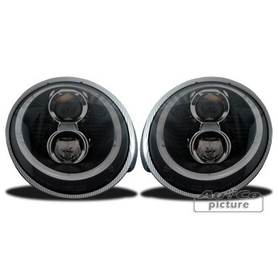 Koplampen Porsche 997 LED DRL Look Xenon Zwart