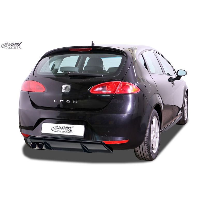 Rear bumper skirt 'Diffusor'  Seat Leon 1P 2005-2008 excl. FR/Cupra (ABS glossy black)
