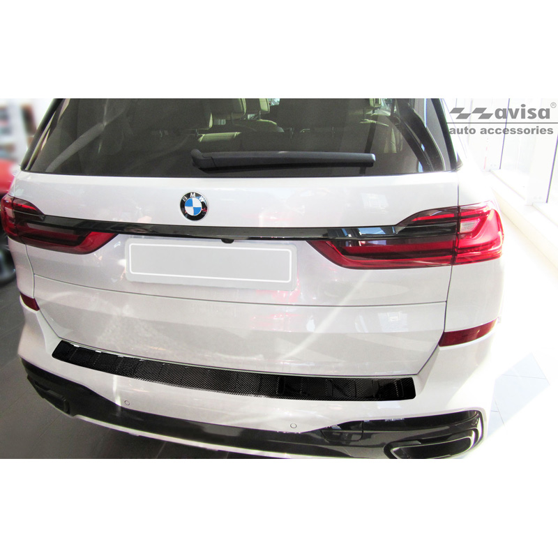 Echt 3D Carbon Achterbumperprotector  BMW X7 (G07) 2019- met M-Pakket 'Ribs'