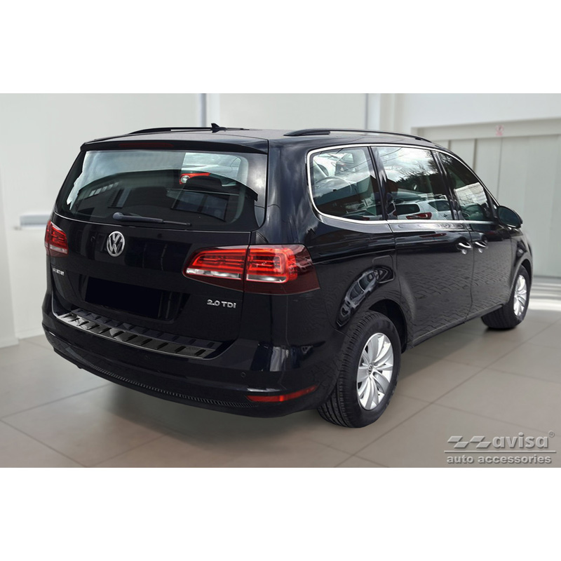 Zwart RVS Achterbumperprotector  Volkswagen Sharan II & Seat Alhambra II 2010- 'STRONG EDITION'