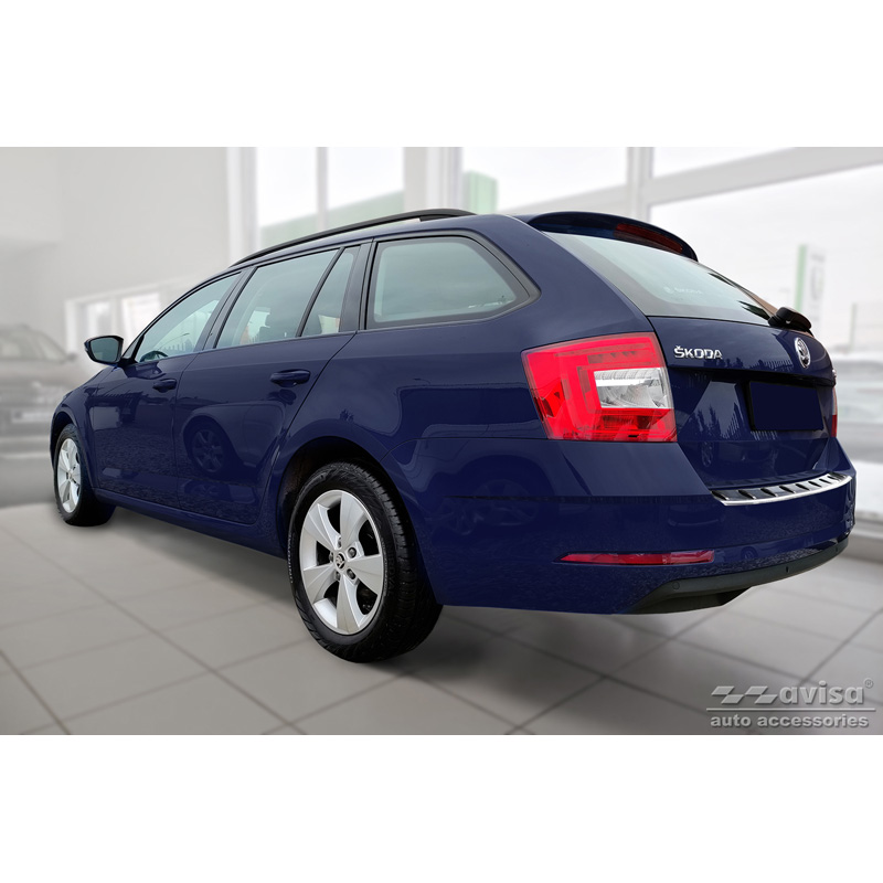 Stainless Steel Rear bumper protector  Skoda Octavia III Combi Facelift 2017-2020 'STRONG EDITION'