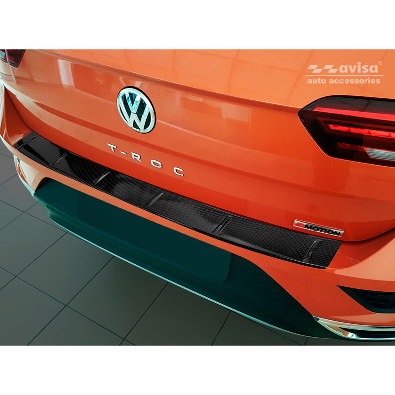 Echt 3D Carbon Achterbumperprotector  Volkswagen T-Roc 2017-2022 & Facelift 2022- incl. Cabrio