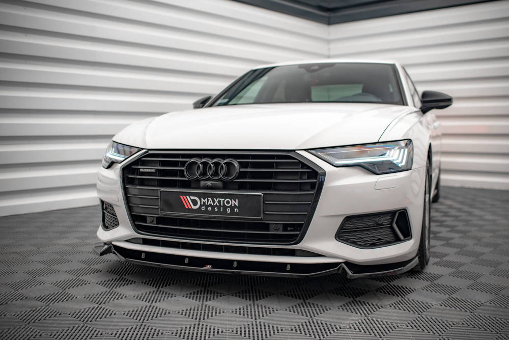 Voorspoiler V.2 Audi A6 C8 Maxton Glans Zwart