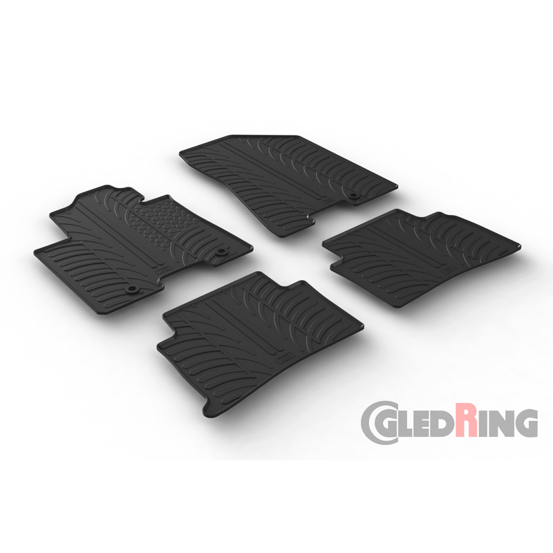 Rubber car mats set  Kia Sportage IV 2016-2021 (T profile 4-pieces + mounting clips)