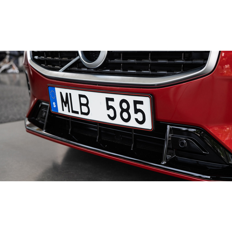 Set Premium Synthetic license plate holders 52,7x12,3cm - Type Mono Rosso Corsa - Black/Red - 2 pieces