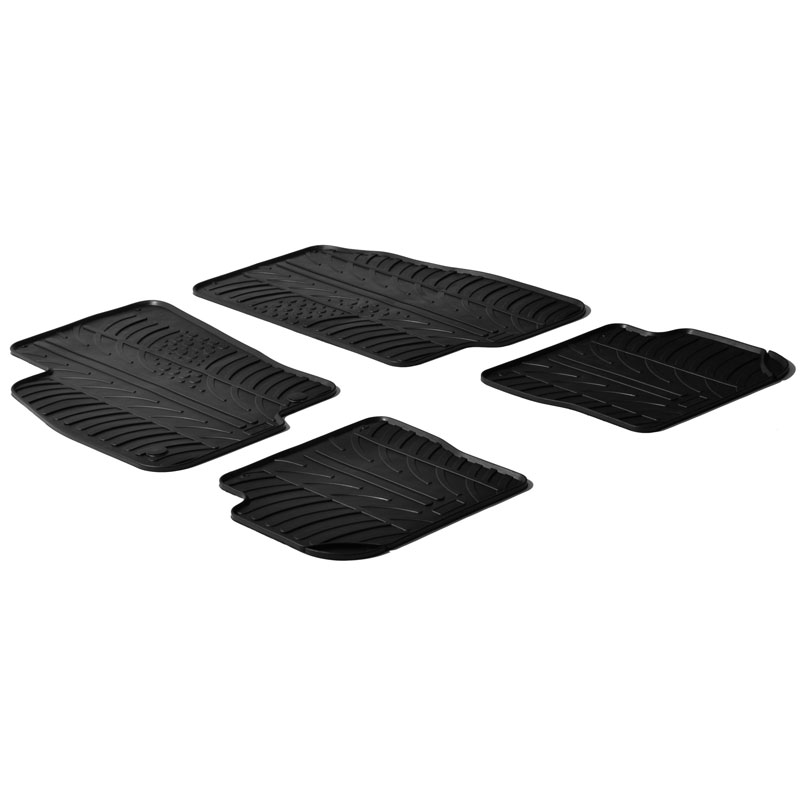 Rubber car mats set  Fiat Punto Evo 2009-2014 (T profile 4-pieces + mounting clips)