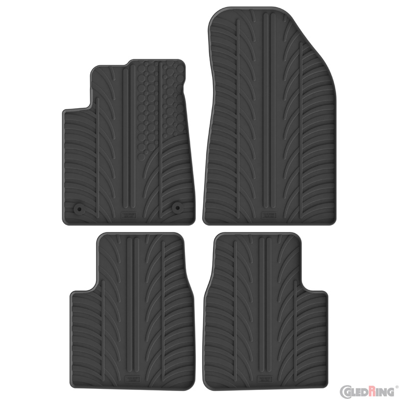 Gledring Rubber car mats set  Citroen C3 Aircross II 2024- (T profile 4-pieces + mounting clips)