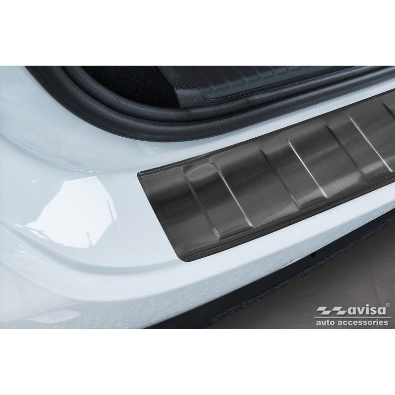 Black Stainless Steel Rear bumper protector  Mercedes EQE SUV (X294) 2022- 'Ribs'