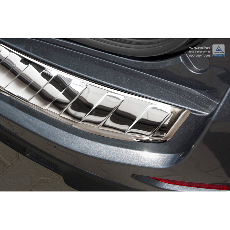 Chrome Stainless Steel Rear bumper protector  Ford S-Max II 2015- 'Ribs'