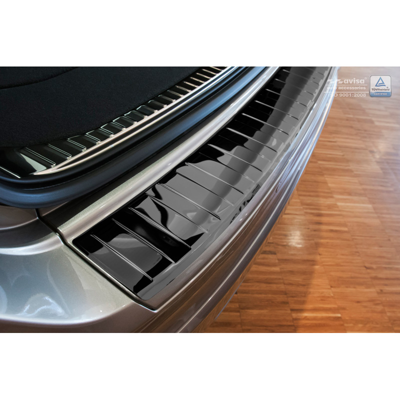 Black Mirror Stainless Steel Rear bumper protector  Volvo XC60 2013-2016 'Ribs'