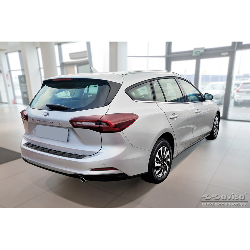 Zwart RVS Achterbumperprotector  Ford Focus IV Wagon incl. ST-Line 2018- 'STRONG EDITION'